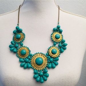 Turquoise Beaded Bib Necklace